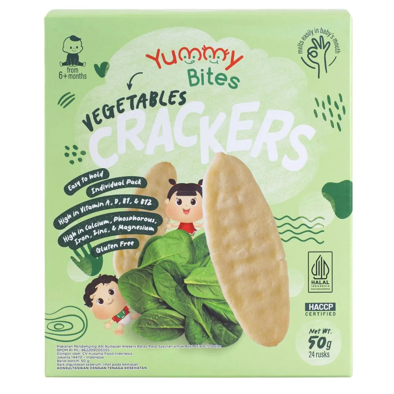 Yummy Bites-Rice Cracker Vegetable 50g – Babycare Middle East